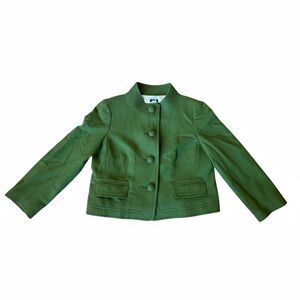 J.Crew Green Wool Jacket Size 12 | Classic Button Front Tailored Blazer